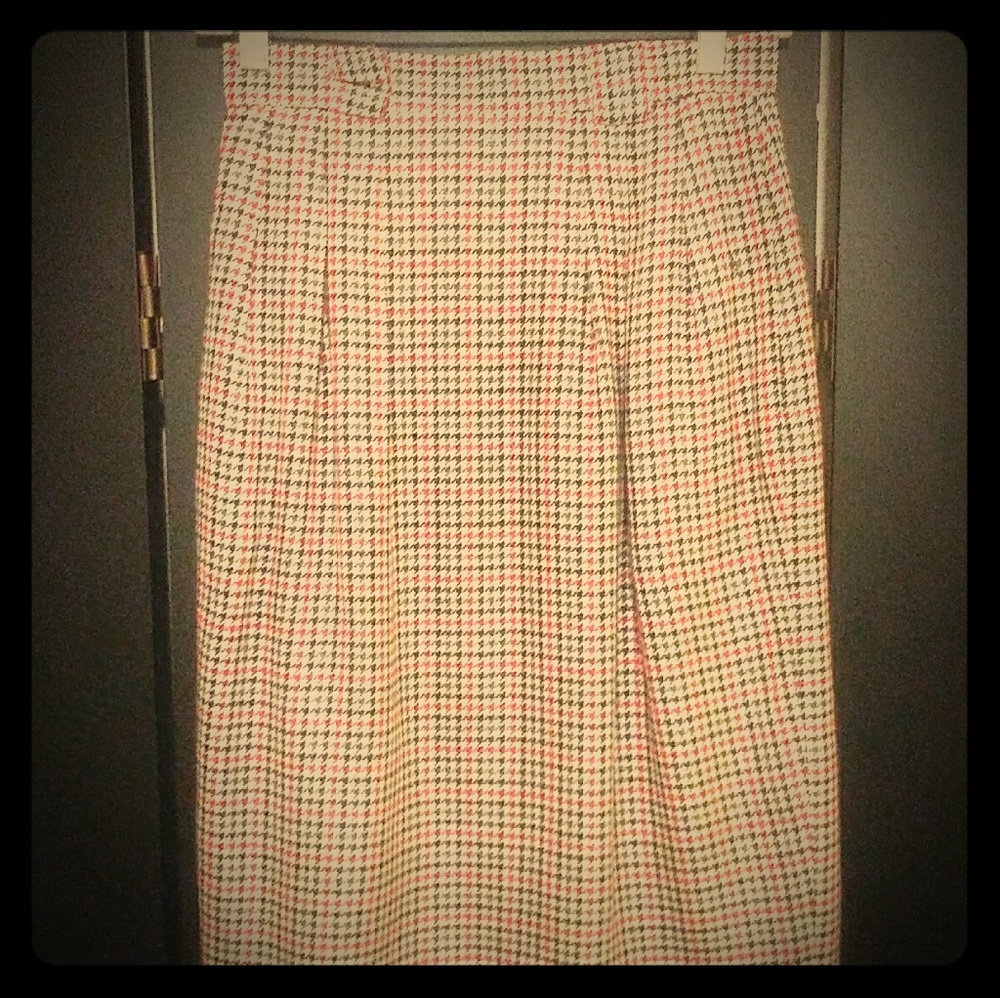 Vintage Checkered Pencil Skirt